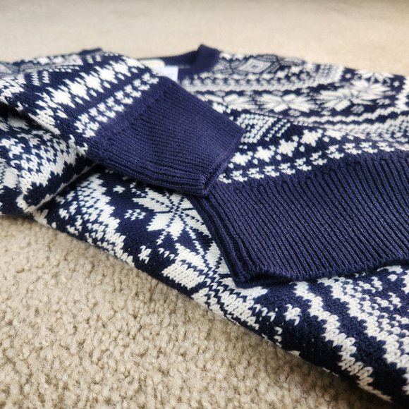 NWT Fair Isle Snowflake sweater 100% cotton - Picture 10 of 16